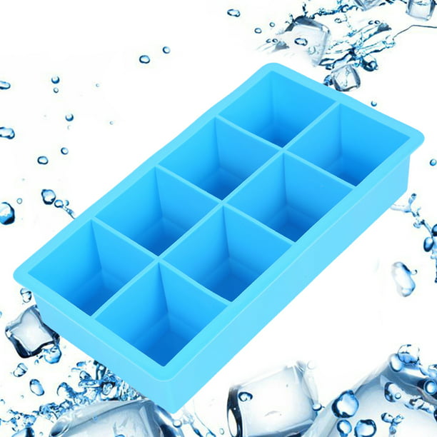 A439 8 Big Cube Jumbo Silicone Ice Square Tray Mold Mould Home Kitchen Tool